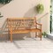 Costway Outdoor Acacia Wood Bench 2-Person Patio Bench with Slatted Seat & Backrest